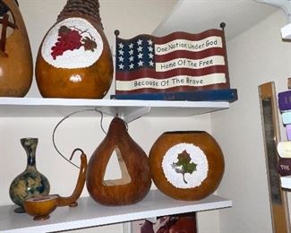 Carved Gourds, Oil and Engineering Vintage lot