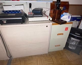 File Cabinet Wood and Metal, Paper Slicer, Paper Shredder 