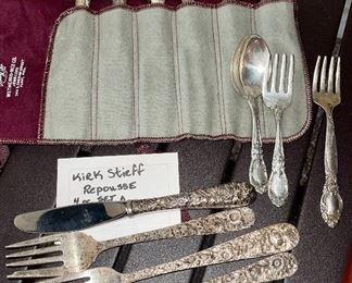 Kirk & Sons Repousse 4 Piece Set and also Individual Butter Knives Knife Set 
