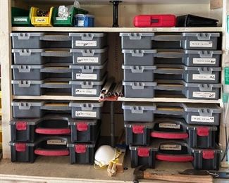 Variety of Storage Bins with Supplies