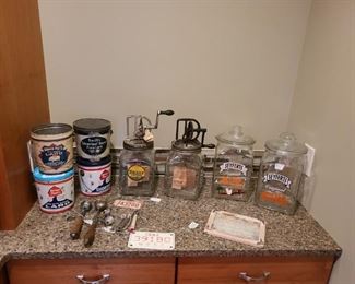 Vintage bar tins and other items