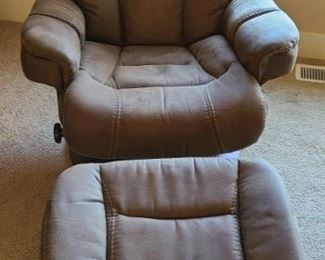 Suede recliner/ottoman (2) available