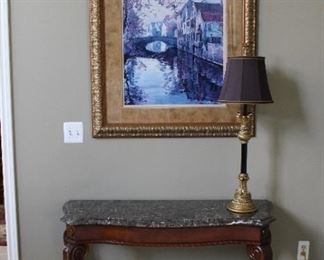 ART, CONSOLE TABLE, LAMP