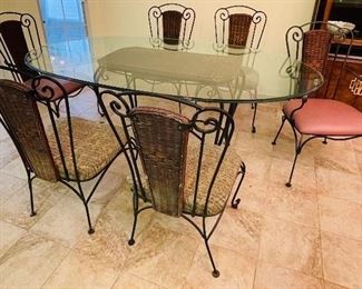 NOW $150 Dinette set with 4 chairs and 2 arms (was $275) 82"L x 46"D x 29"H
