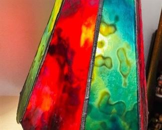 NOW $90 Onyx and stain glass shade lamp (was $180)
