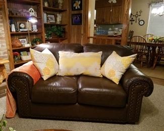 Leather love seat
