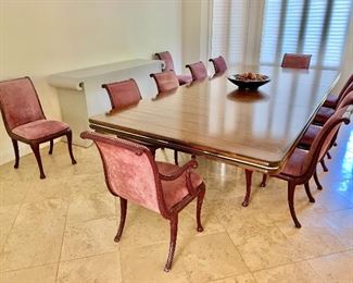$2,400 - PROFESSIONAL MOVER REQUIRED.  Custom hand crafted tiger maple dining table or board room table!  - 30"H x 98"L (with two additional leaves each 20"L; 138"L overall) x 63"W