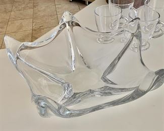 $75 - Scalloped crystal bowl - 16" x 6"