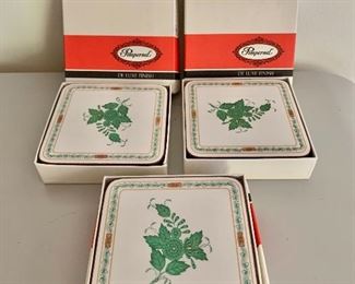 $8 each set - 3 sets of 6 Pimpernel "Chinese bouquet" coasters