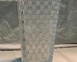 $140 - Tiffany basket weave vase; approx 10” H 