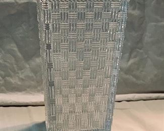 $140 - Tiffany basket weave vase; approx 10” H
