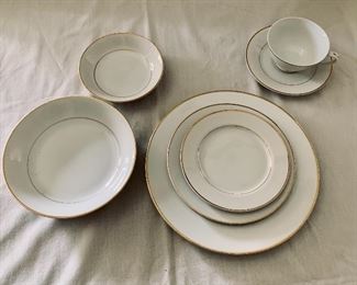 $60 per place setting: 12 Place Settings (Dinner, Salad, Bread/Butter, Soup Bowl, Berry Bowl, Cup and Saucer)