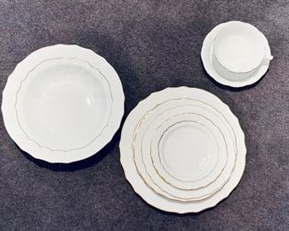 $2600 Sold as complete set only - Herend service for 12; Dinner Plate, Luncheon Plate, Dessert Plate, Bread and Butter Plate, Rimmed Soup and Cup and Saucer.