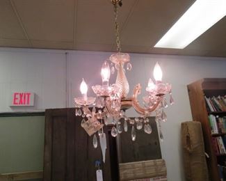 SEVERAL CRYSTAL CHANDELIERS LEFT.