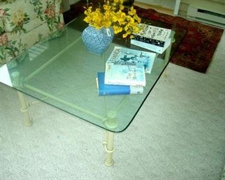 Glass & wrought iron coffee table