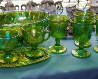 Green carnival glass
