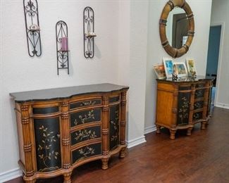 Pair of matching servings or commodes