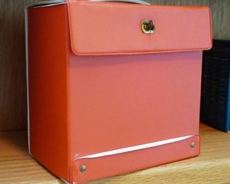 Vintage 45 record case with 45's 