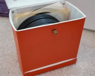 Vintage 45 record case with 45's 