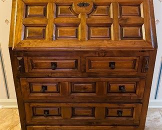 #4 - $450 - Spanish style drop front desk   • 42 high 32 wide 19 deep					