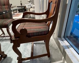 #8 - $795 - Empire Walnut 6 Chairs & 2 arms chair  • 39 high 23 wide 25deep 