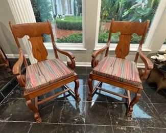 #8 - $795 - Empire Walnut 6 Chairs & 2 arms chair  • 39 high 23 wide 25deep