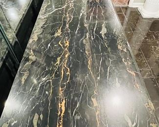 #15 - $895 Rishel furniture sideboard with black grey marble top   • 34high 78wide 21deep 