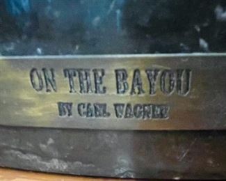 #37 - $2,450 Carl Wagner original bronze "on the Bayou". Client purchased from the artist   • 43 high