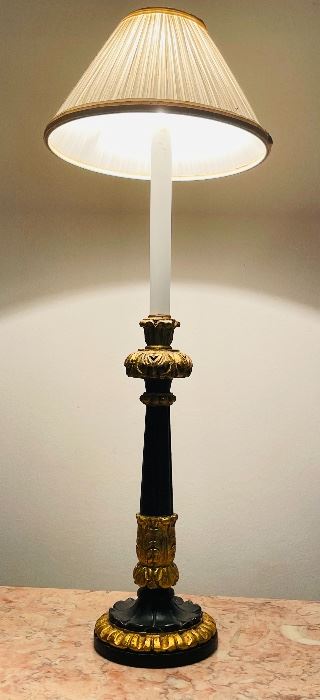 #56 - Black & gold Pair of stick lamps $80 • 26high