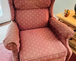 #69 -  $75  Pink vintage recliner  • 42high 33wide 30deep 