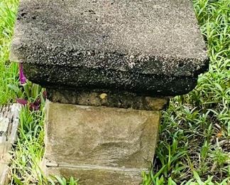 #95 - $150 stone and concrete pedestal  • 14high