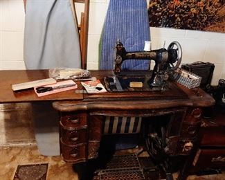 Antique White Sewing Machine