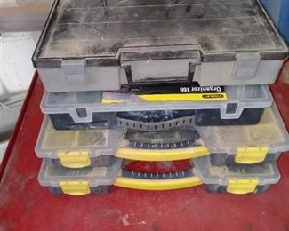 Lot Of 4 Organizer Cases With Contents