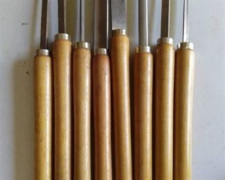 Lot of 8 Wood Turning Tools