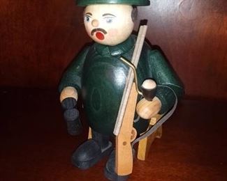 Hand Carved Seiffen Hunter Smoker