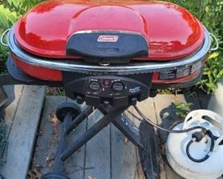 Red Coleman Propane Grill