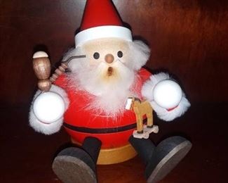 German Hand Carved Wood Santa Smoker