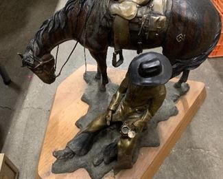 Call beans in a wet saddle large bronze on bid till Monday 