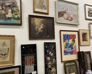 Lots and lots of framed art 