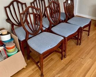 Mahogany shield back dining room chairs