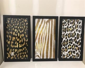 Brand new metallic animal print wall hangings $120 for 3