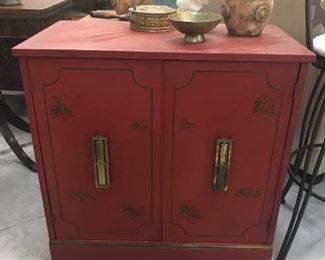 Oriental motif cabinet $60