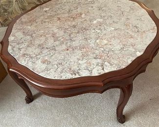Inlaid marble coffee table