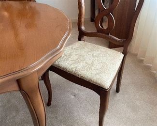 Dining table with six chairs