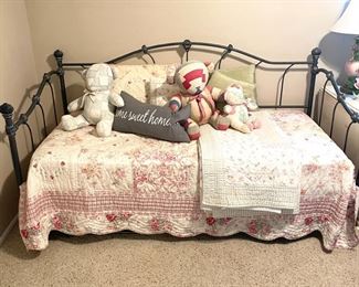 DAYBED HAS BEEN SOLD! OTHER ITEMS AVAILABLE AT THE SALE! Iron twin daybed with trundle available with or without mattresses.