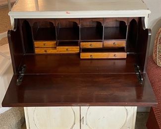 Antique hand painted secretary 27.5 x 16.5 x 41