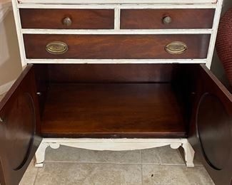 Antique hand painted secretary 27.5 x 16.5 x 41