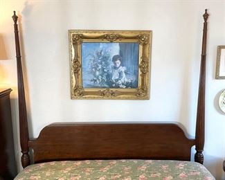 Drexel Heritage Vintage Cherry queen four poster bed frame