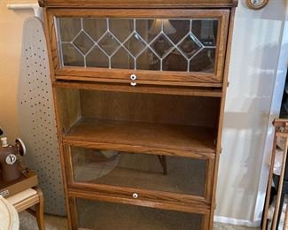 Oak barrister bookcase 35.5 x 12.5 x 57.5