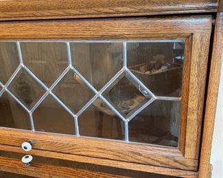 Oak barrister bookcase 35.5 x 12.5 x 57.5